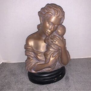 Elegant Bronze Mother and Child Sculpture
